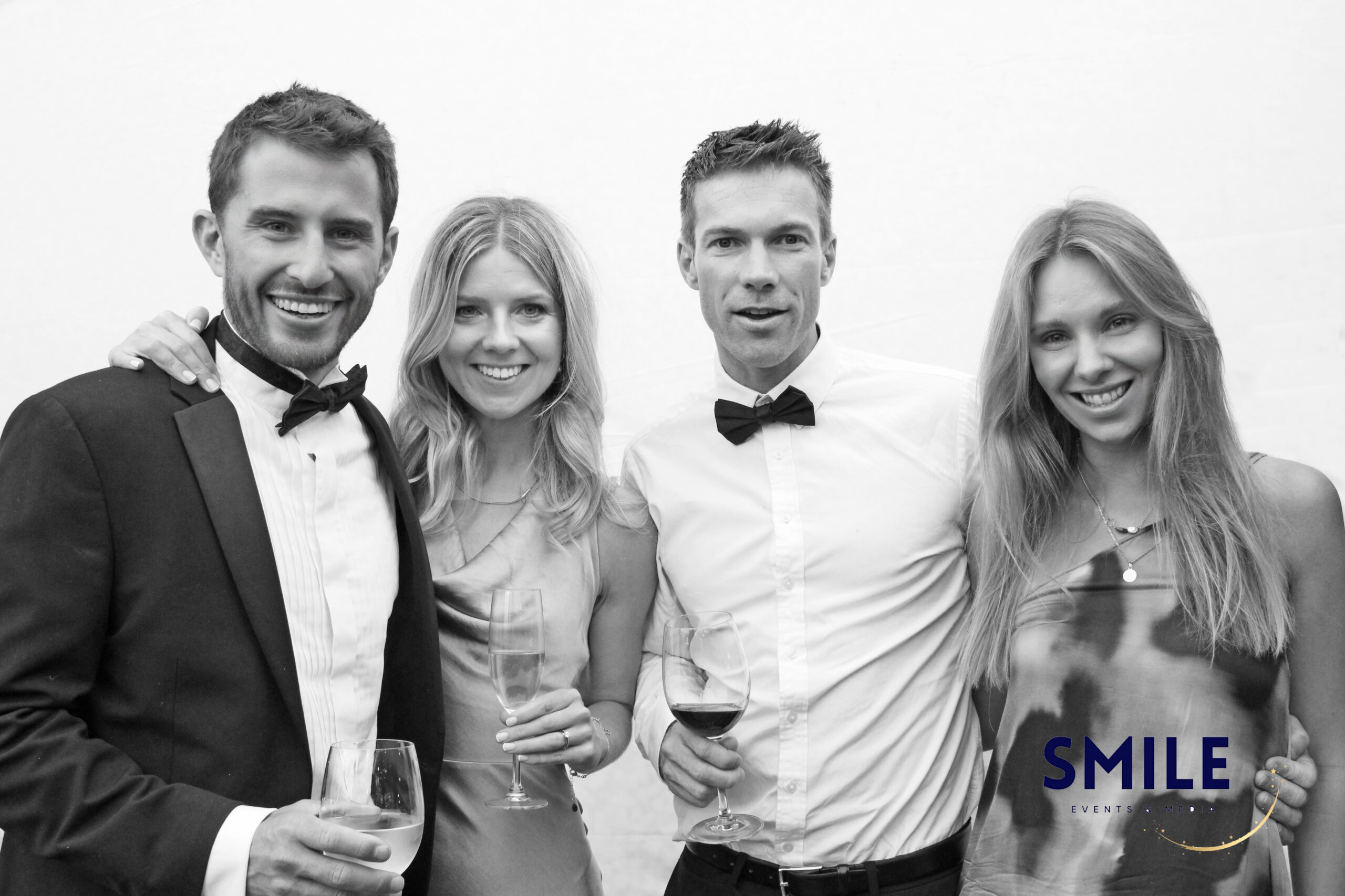 Beautiful black and white photo booth for awards entertainment and corporate events
